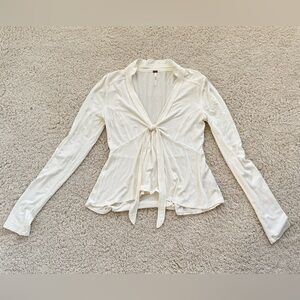 Free People Cream Shirt size small